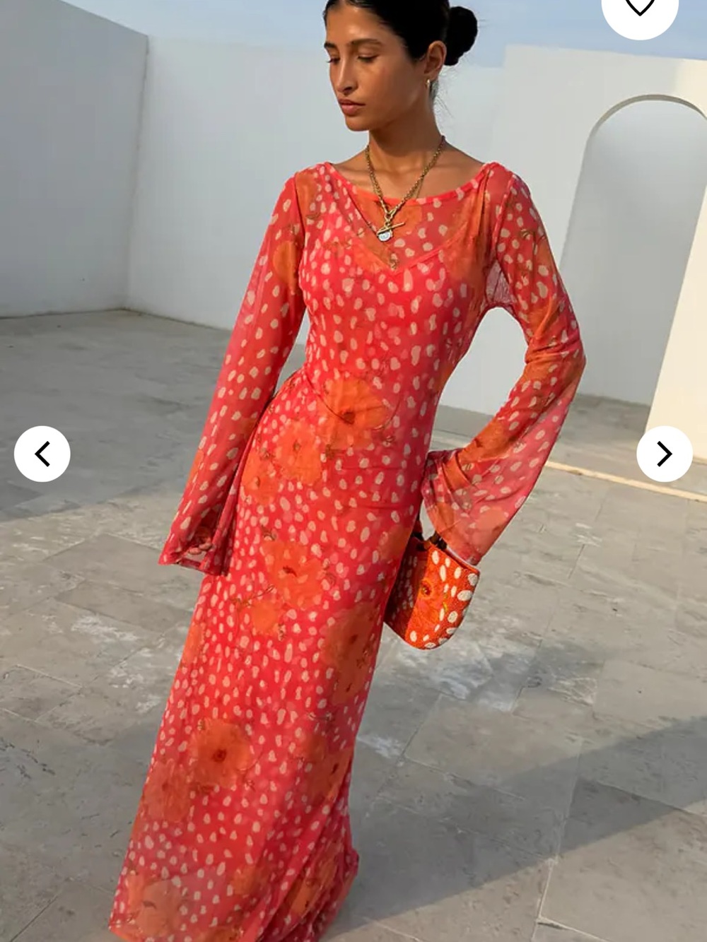 Never Fully Dressed Coral and Orange Floral Maxi Dress